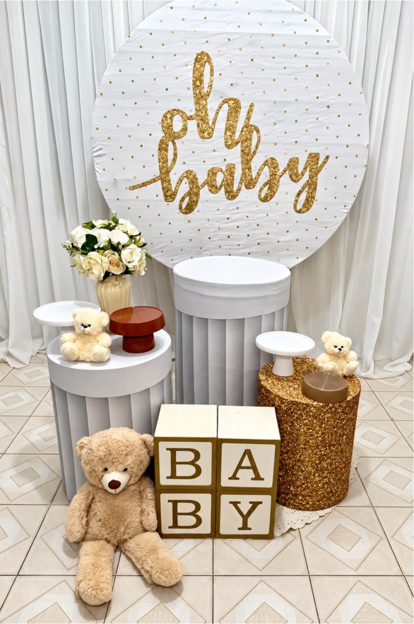 Kit Oh Baby Redondo Prata - Olaf Decoracao e pegue monte 