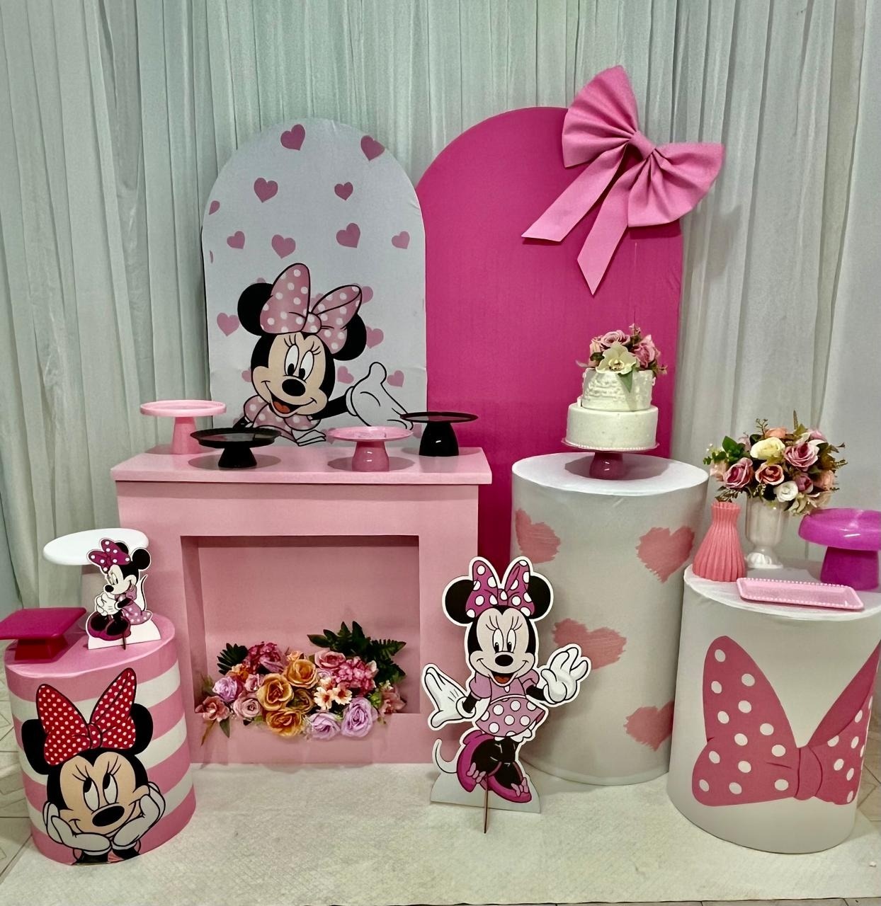 Kit Composição Minnie Rosa 1 - Olaf Decoracao e pegue monte 
