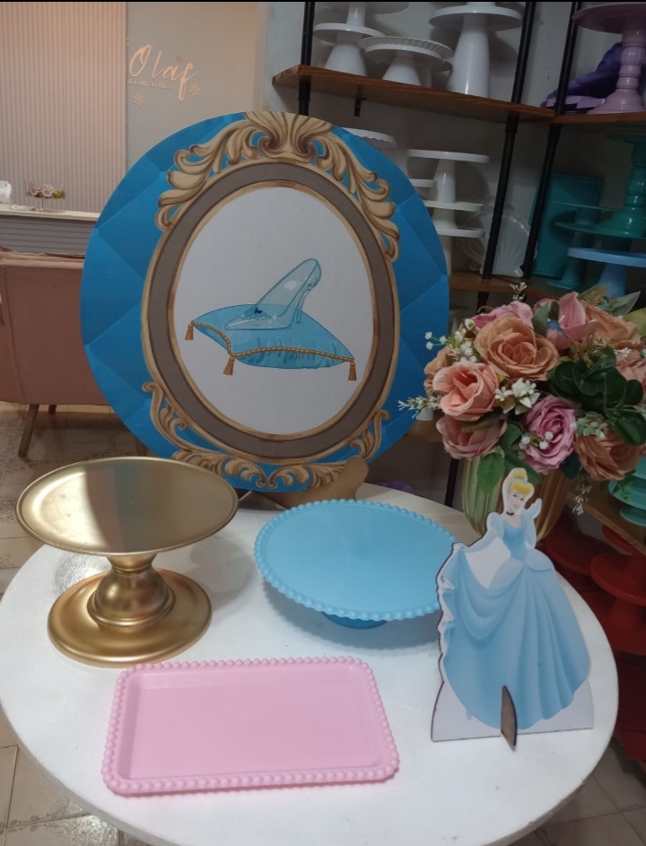 Kit Mesa Princesa Cinderela - Olaf Decoracao e pegue monte 