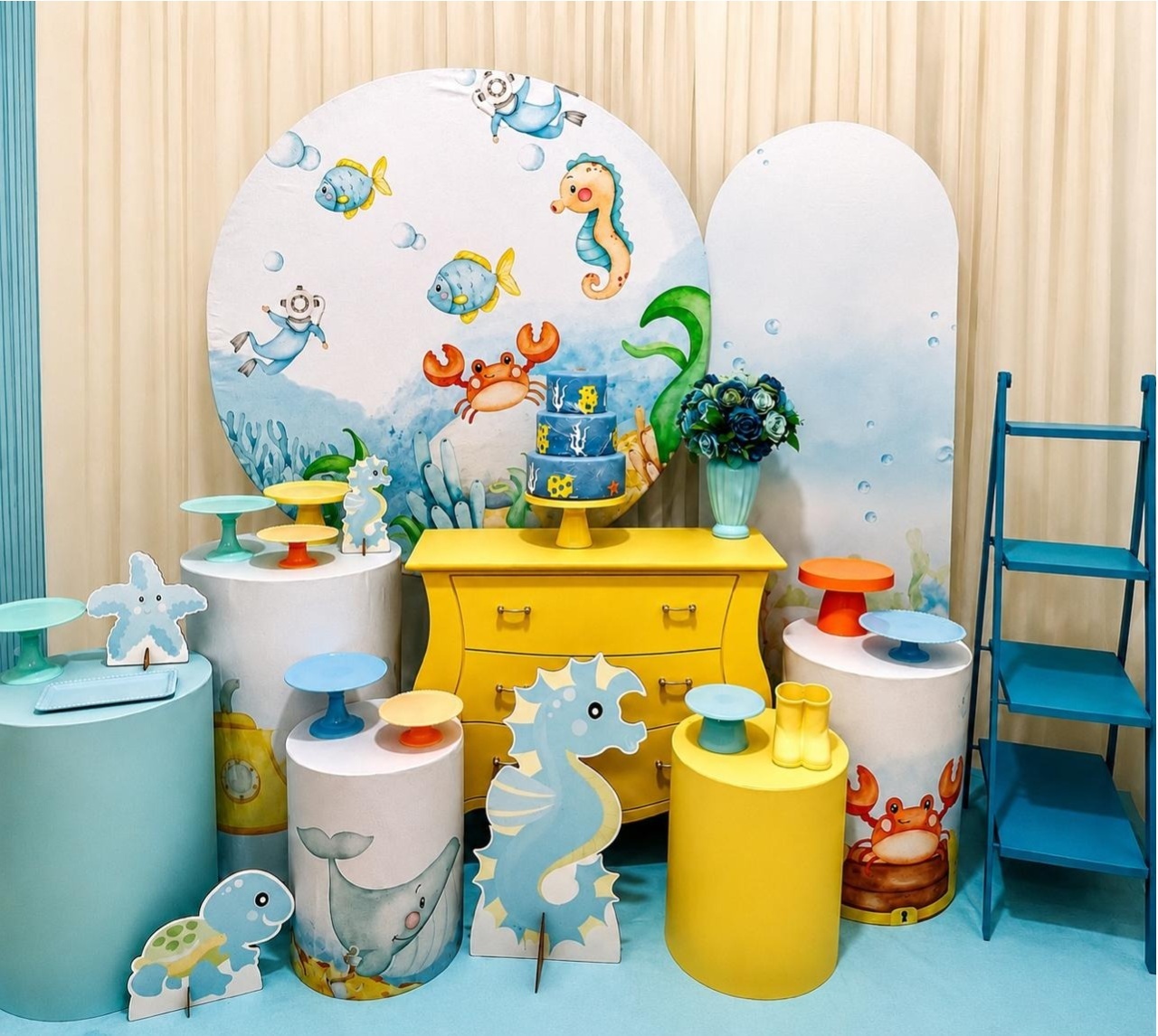 Kit Fundo Mar Menino Luxo - Olaf Decoracao e pegue monte 