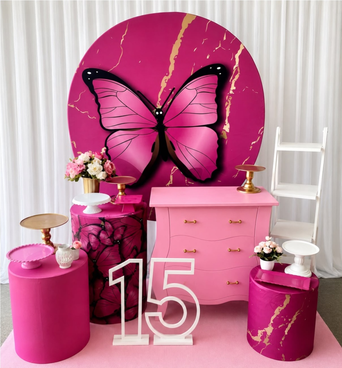 Kit Borboleta Rosa Forte Sublime - Olaf Decoracao e pegue monte 