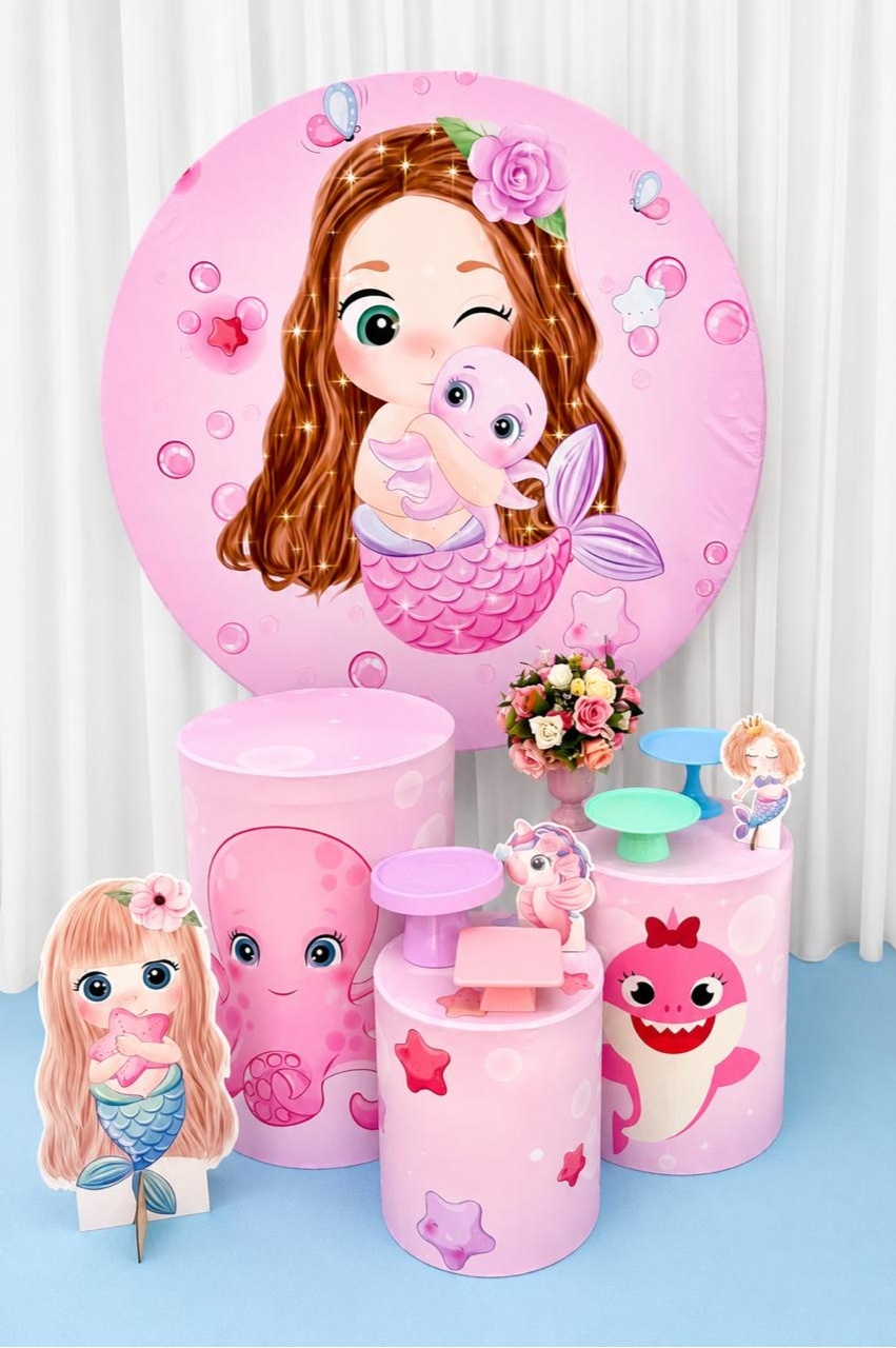 Kit Sereia Branca Prata - Olaf Decoracao e pegue monte 