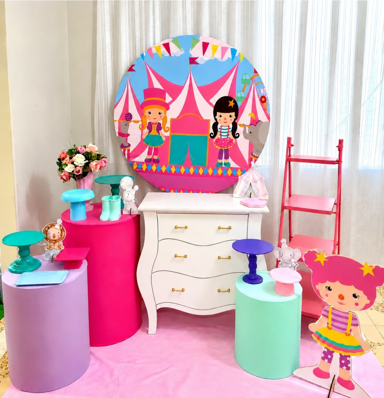 Kit Circo Rosa Forte Sublime - Olaf Decoracao e pegue monte 