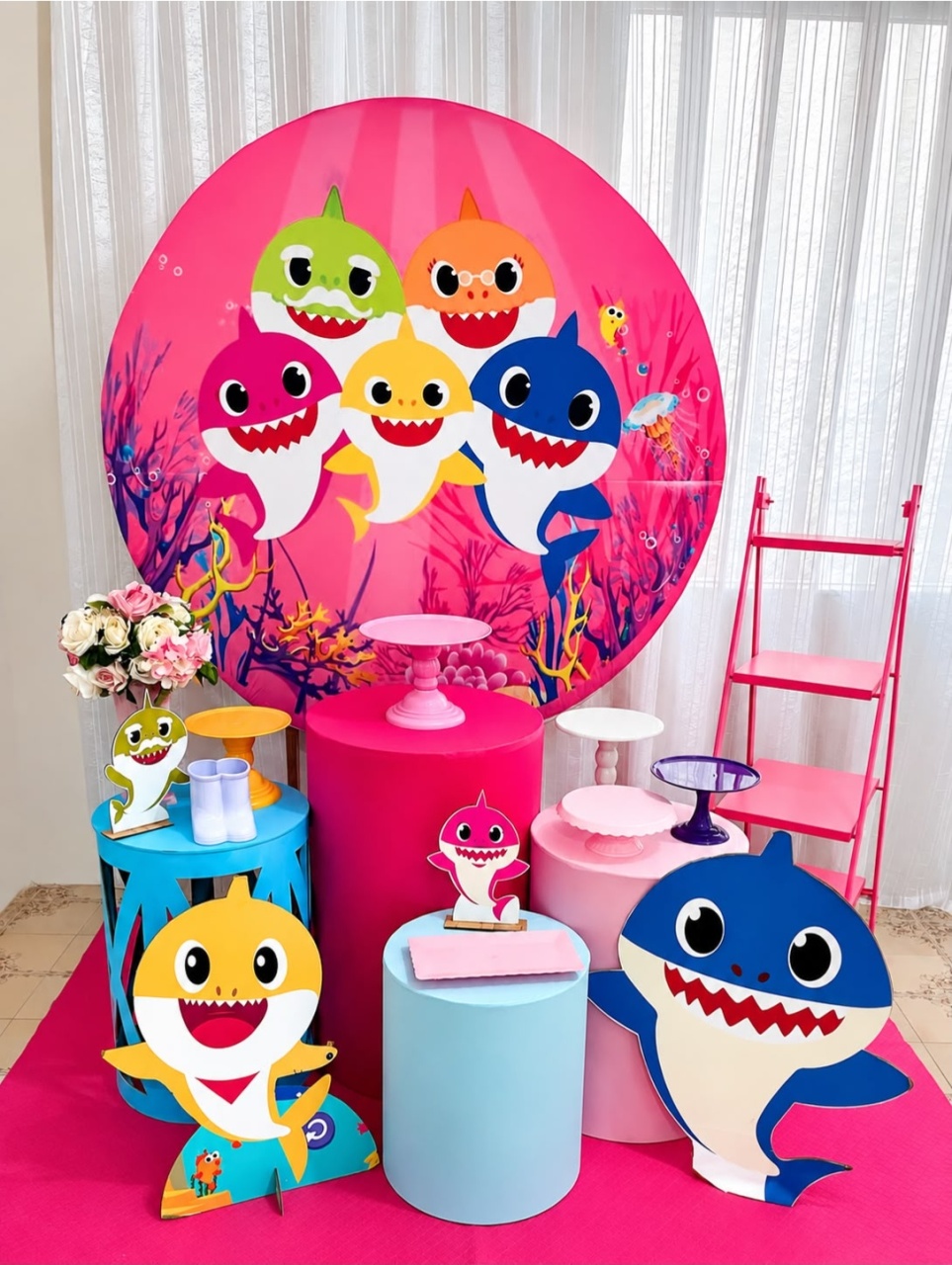 Kit Baby Shark Menina Ouro - Olaf Decoracao e pegue monte 