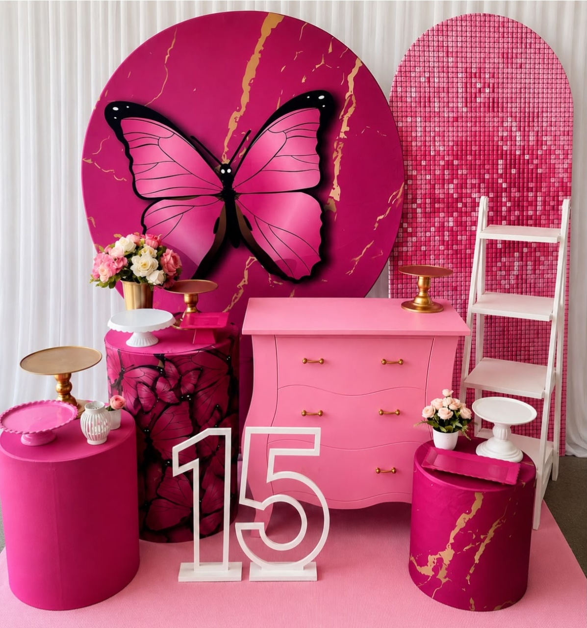 Kit Borboleta Rosa Forte Celebre - Olaf Decoracao e pegue monte 