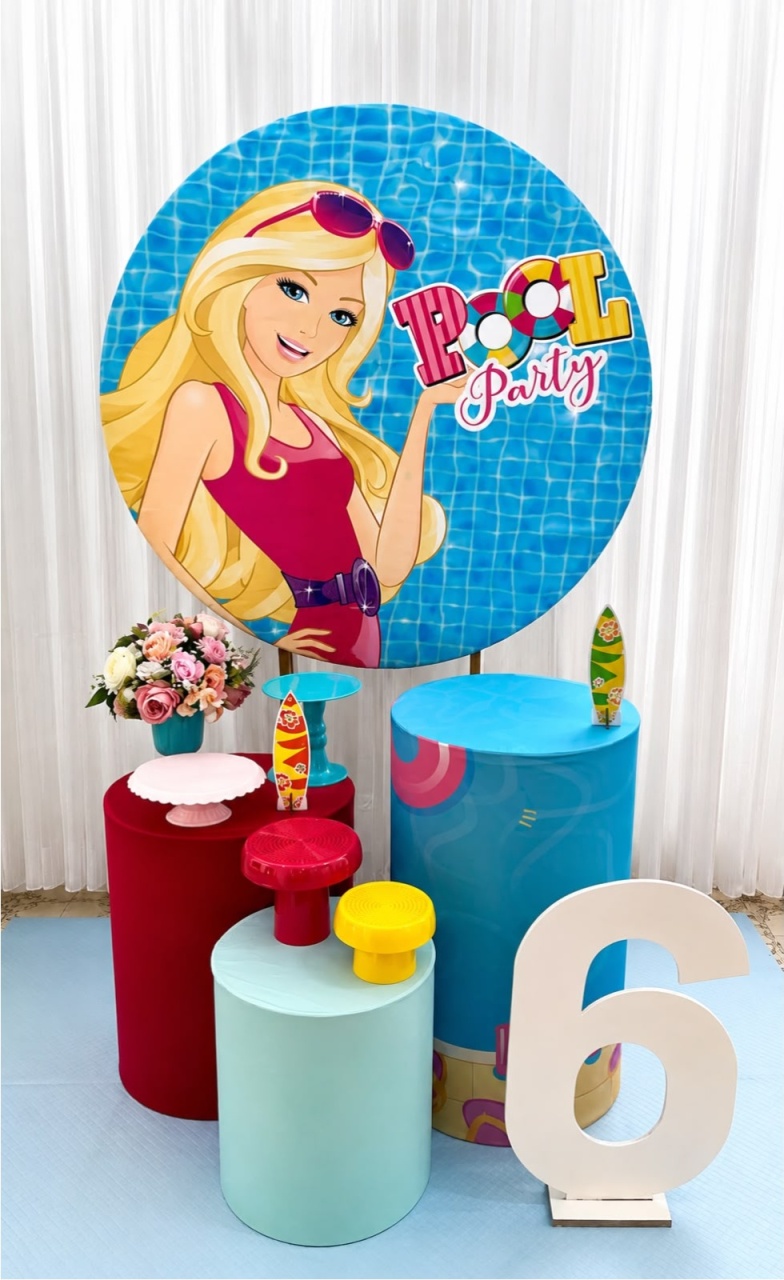 Kit Prata Barbie Pool Party - Olaf Decoracao e pegue monte 