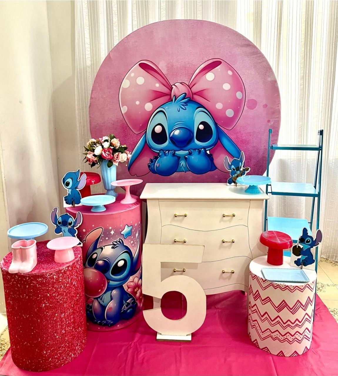 Kit Stitch Rosa Sublime - Olaf Decoracao e pegue monte 
