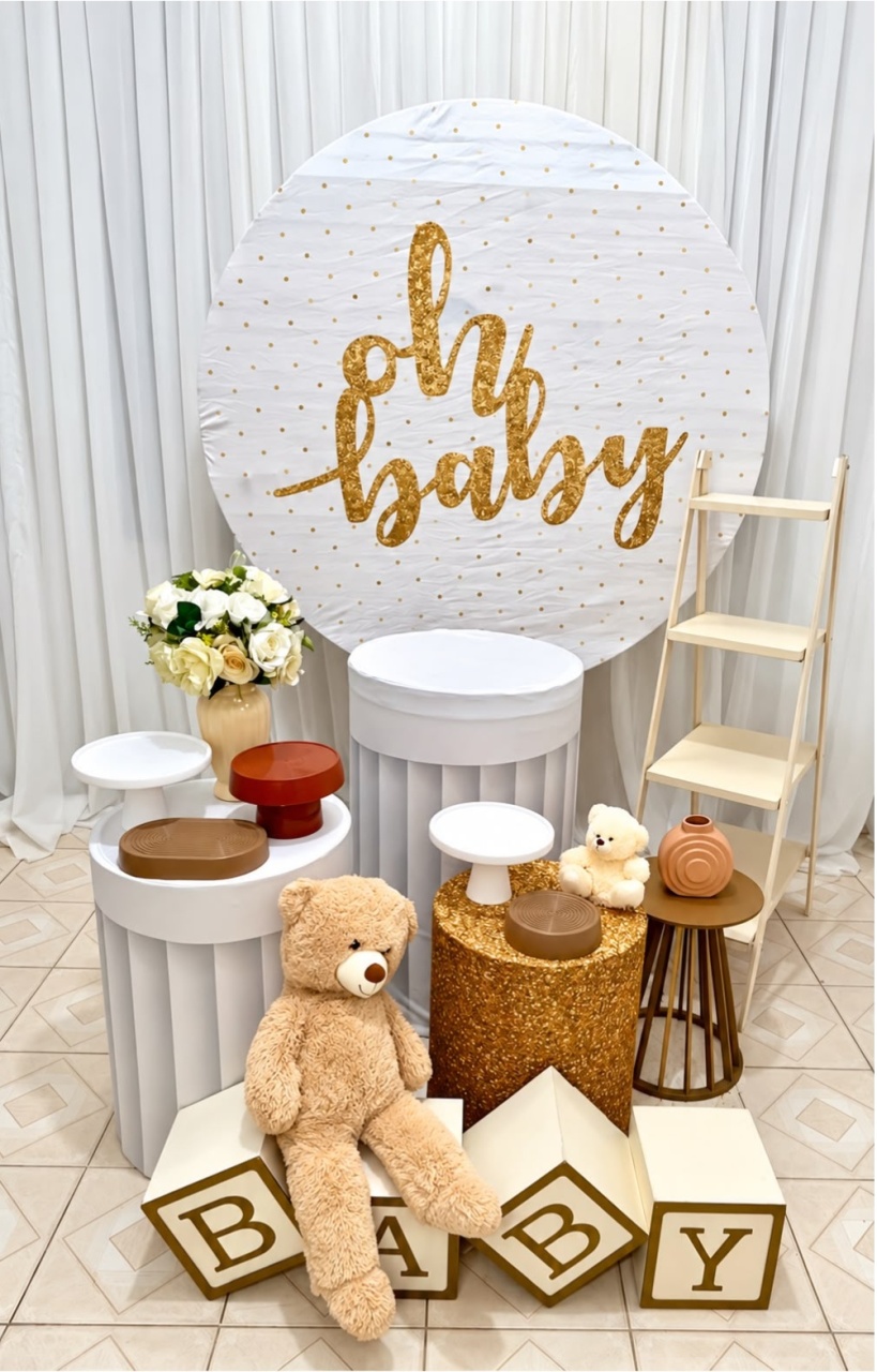 Kit Oh Baby Redondo Ouro - Olaf Decoracao e pegue monte 