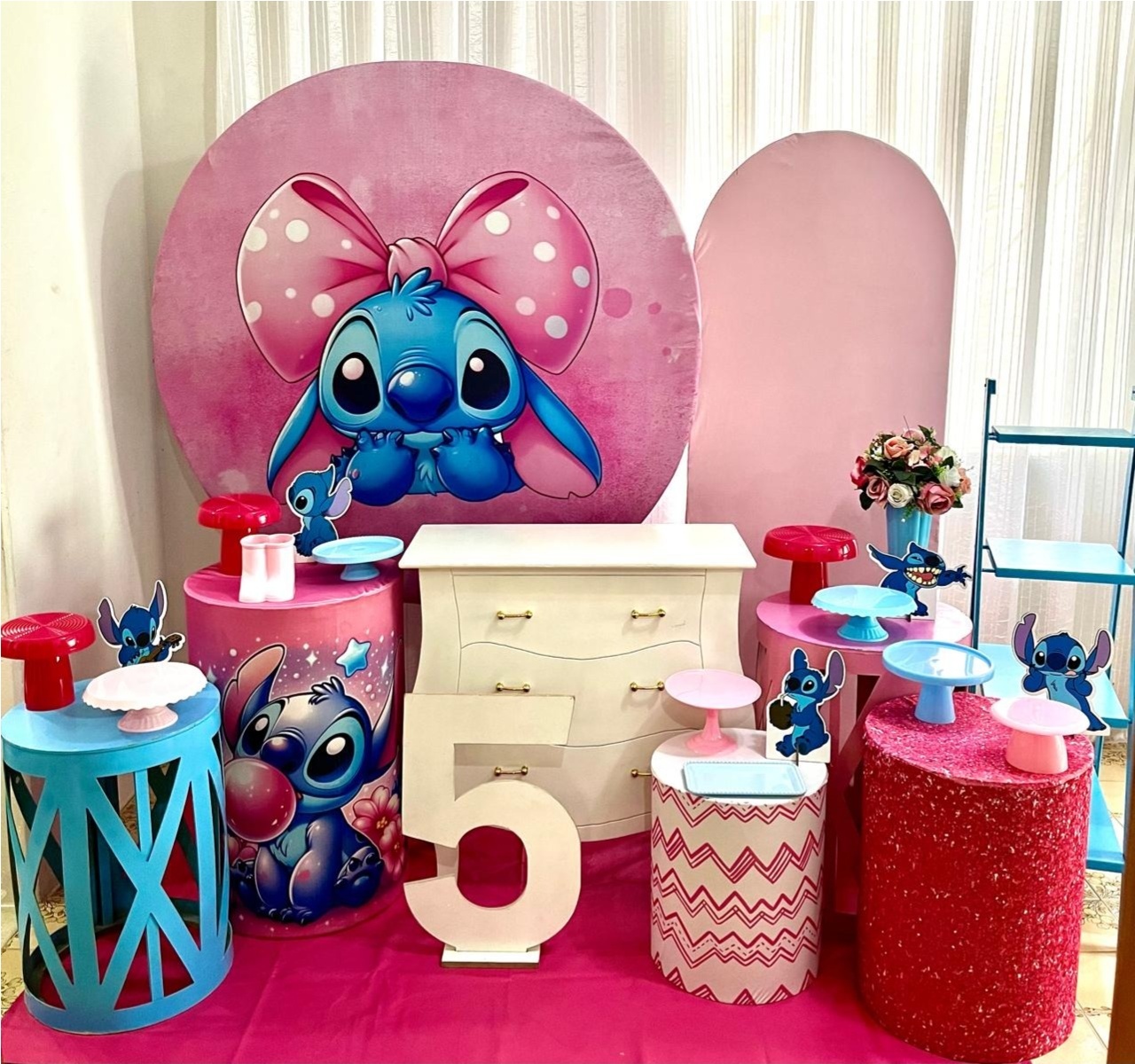 Kit Stitch Rosa Luxo - Olaf Decoracao e pegue monte 