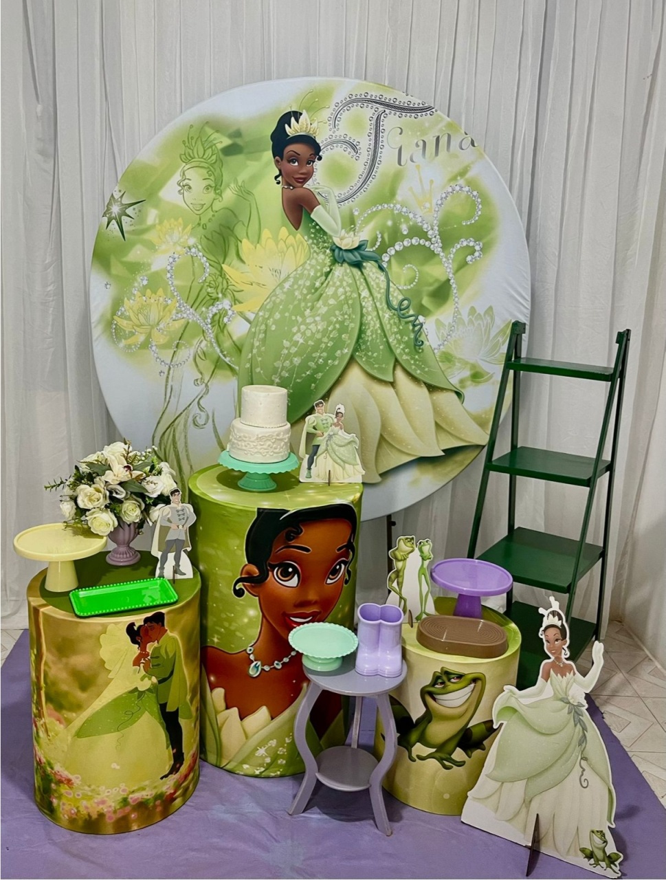 Kit Ouro Princesa Tiana - Olaf Decoracao e pegue monte 