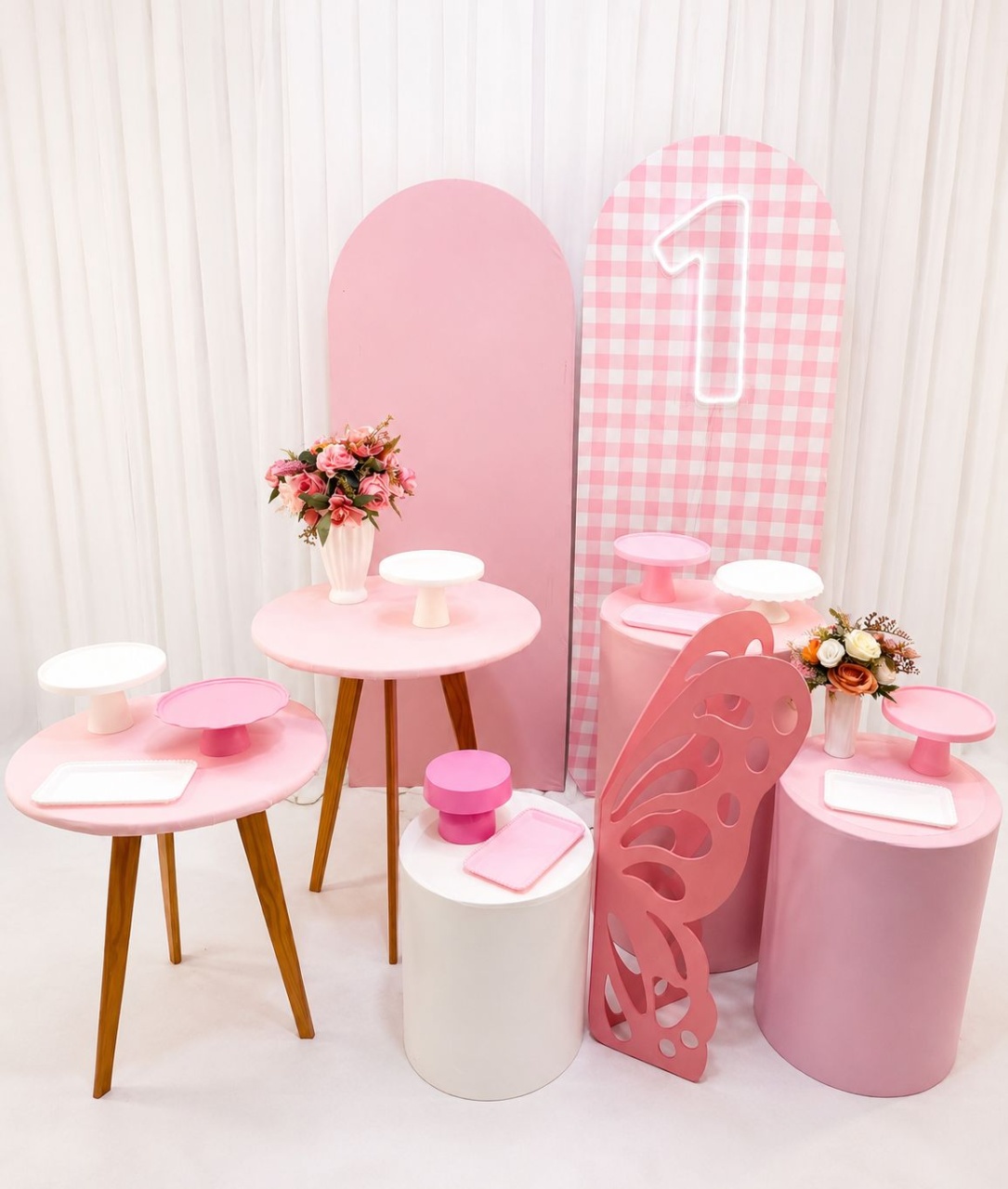 Composição Rosa Quadriculado - Olaf Decoracao e pegue monte 