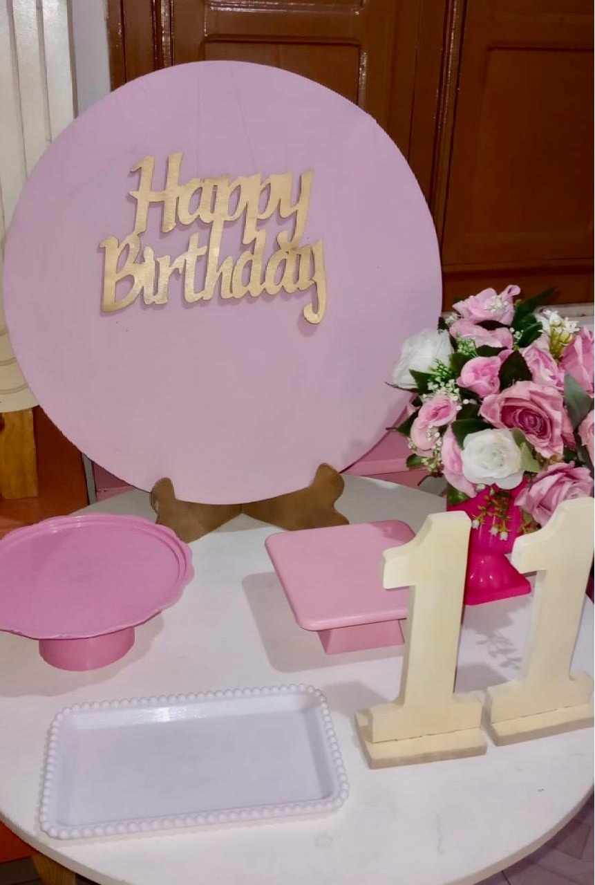 Kit  Mesa Composção Rosa - Olaf Decoracao e pegue monte 