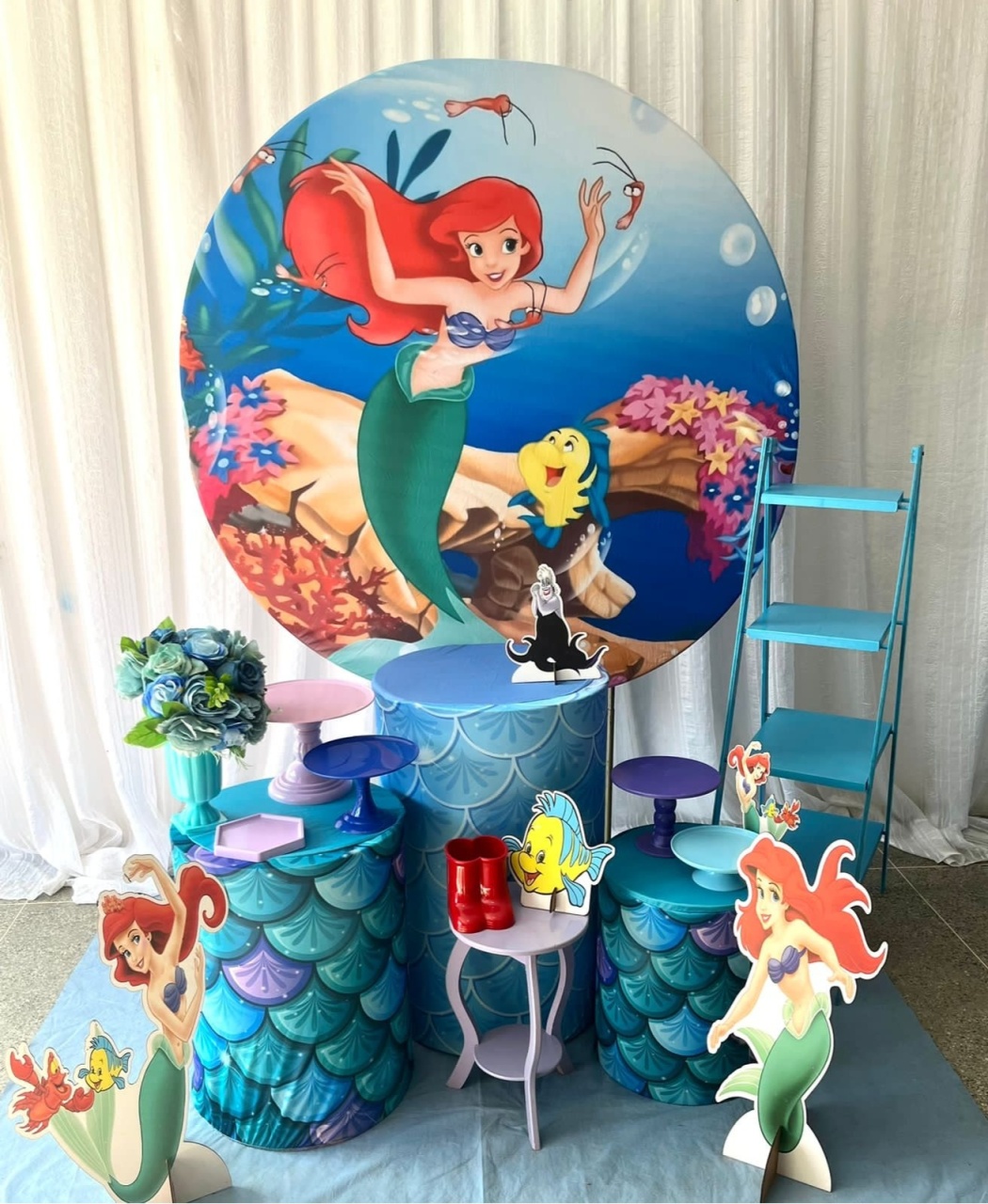 Kit Pequena Sereia Ariel Ouro - Olaf Decoracao e pegue monte 