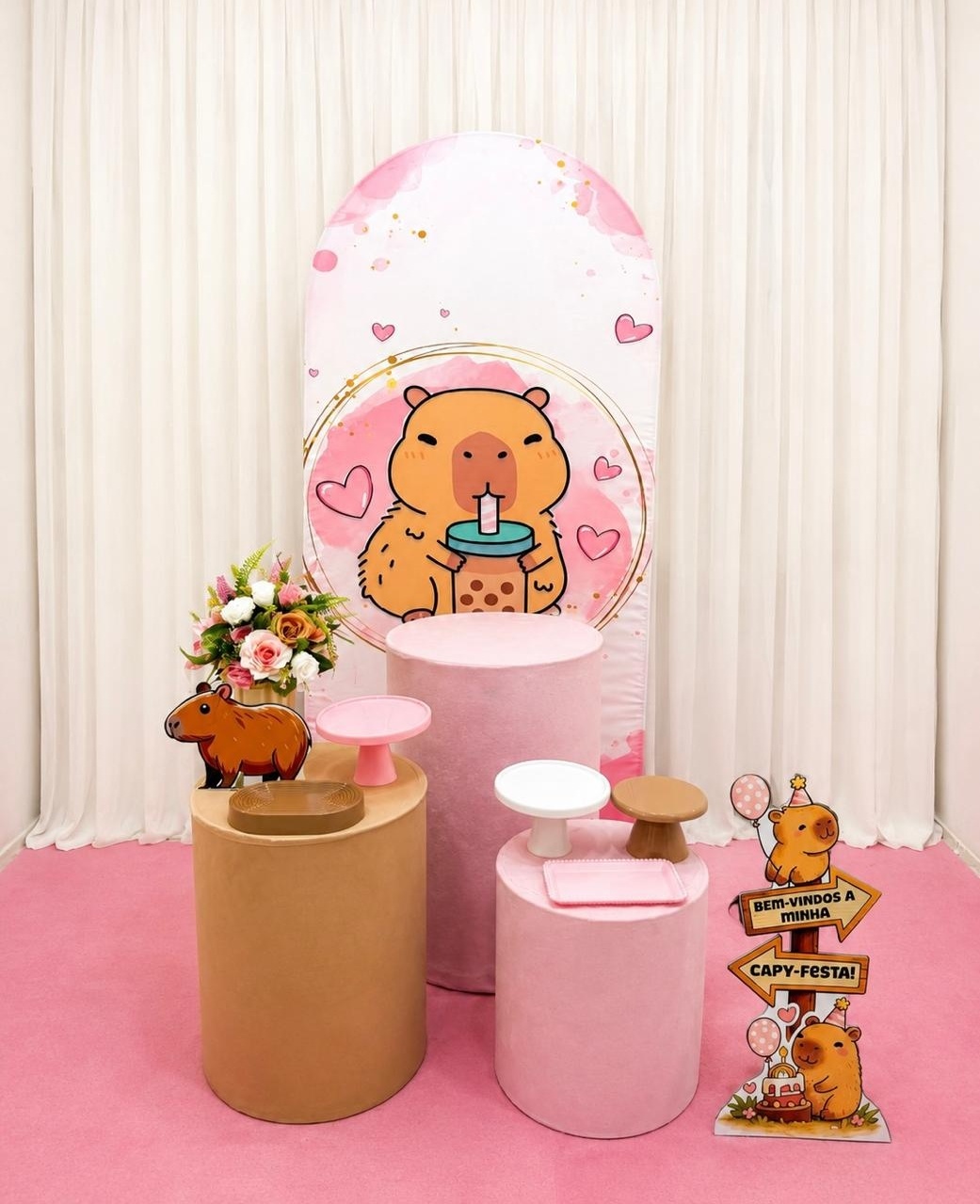 Kit Capivara Menina Prata - Olaf Decoracao e pegue monte 