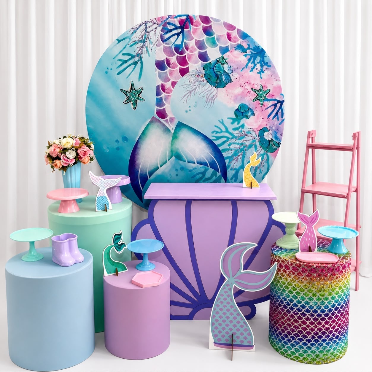 Kit Rabo Sereia Sublime - Olaf Decoracao e pegue monte 
