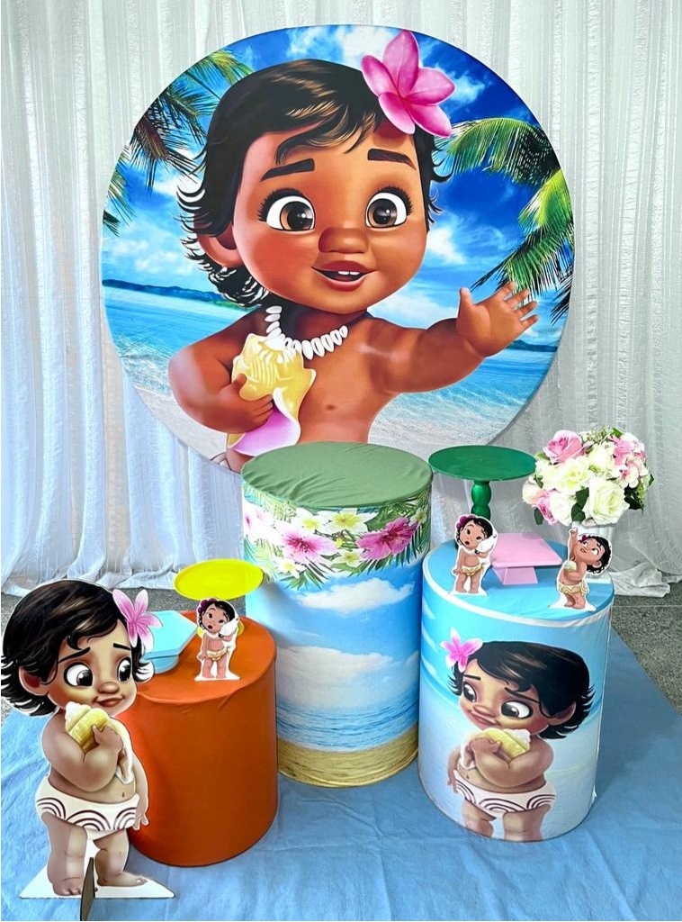 Kit Moana Baby Prata - Olaf Decoracao e pegue monte 