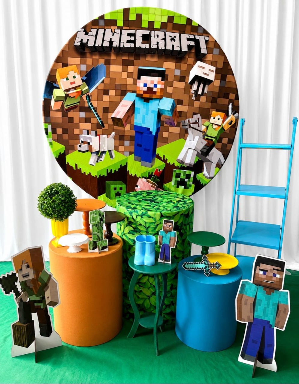 Kit Minecraft Ouro - Olaf Decoracao e pegue monte 