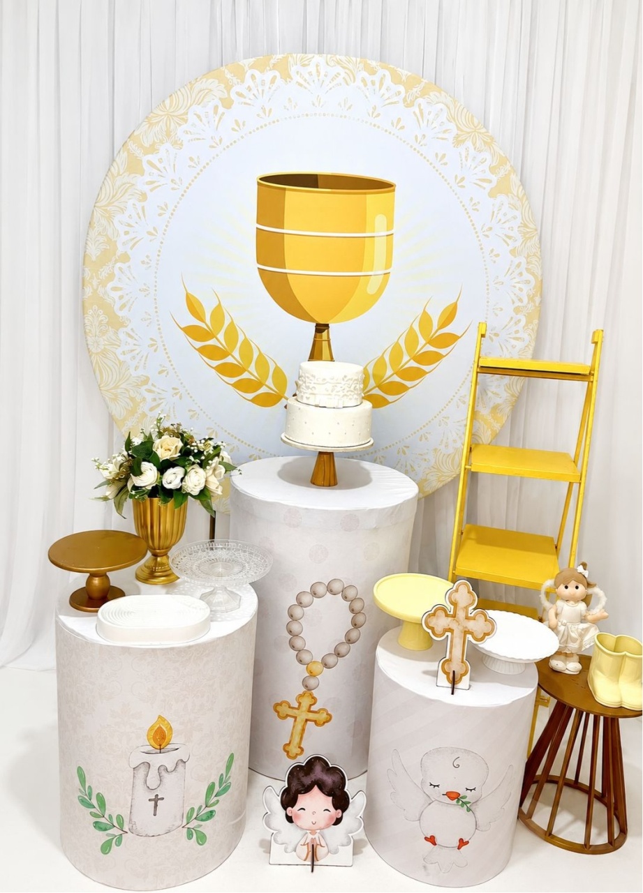 Kit Batizado Ouro - Olaf Decoracao e pegue monte 