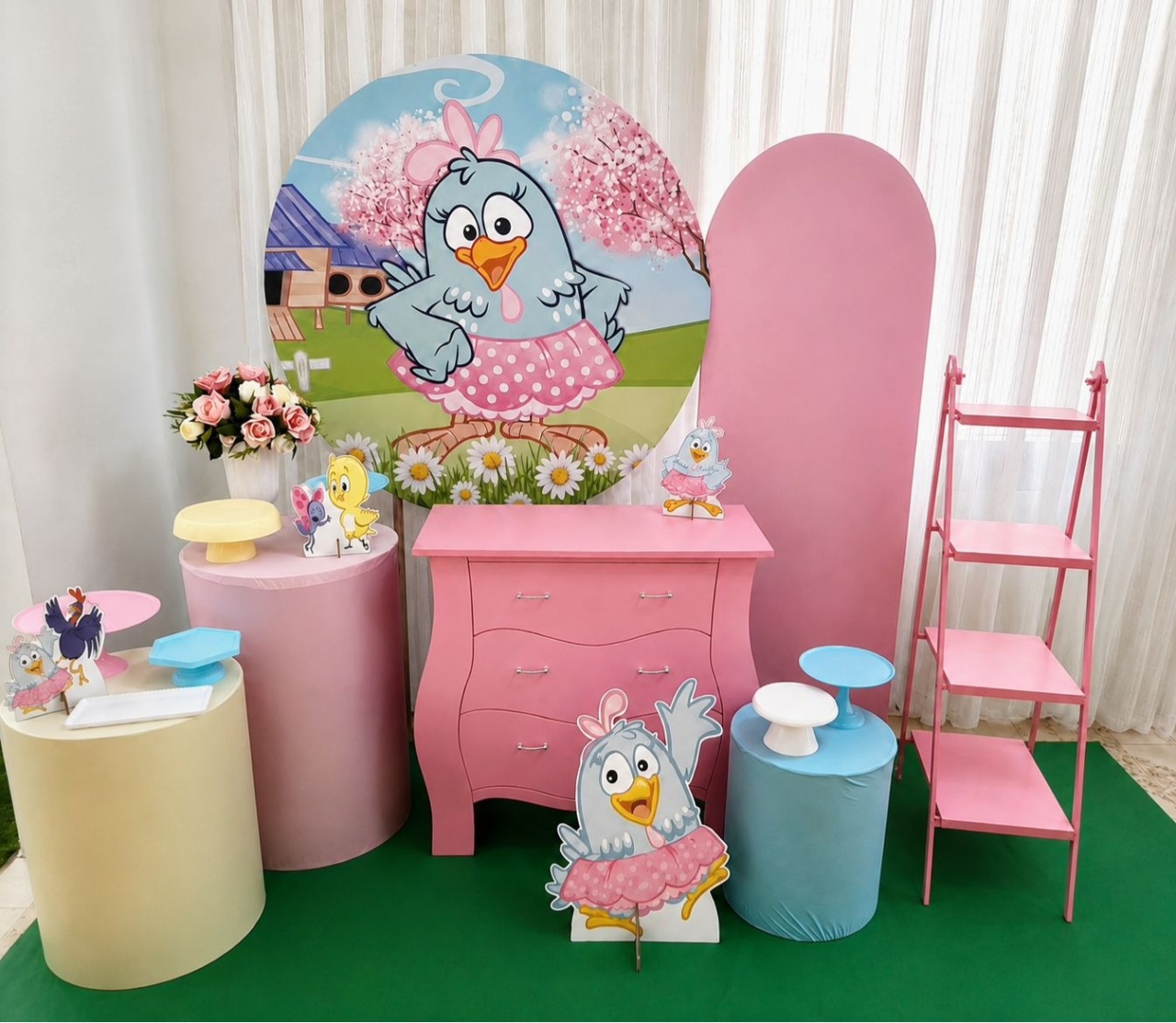 Kit Galinha Pintadinha Rosa Celebre - Olaf Decoracao e pegue monte 