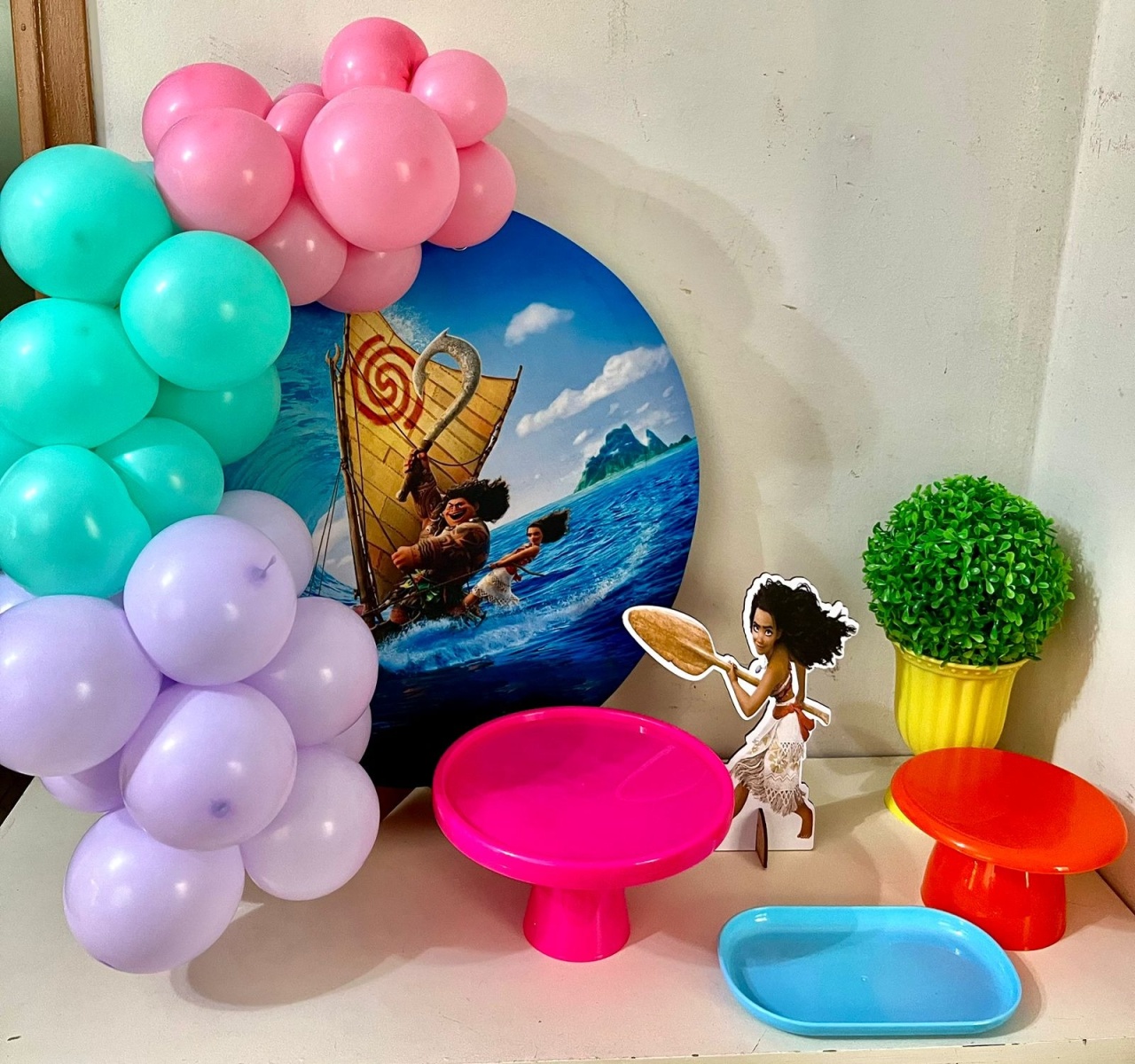 Kit Mesa Moana Jovem - Olaf Decoracao e pegue monte 