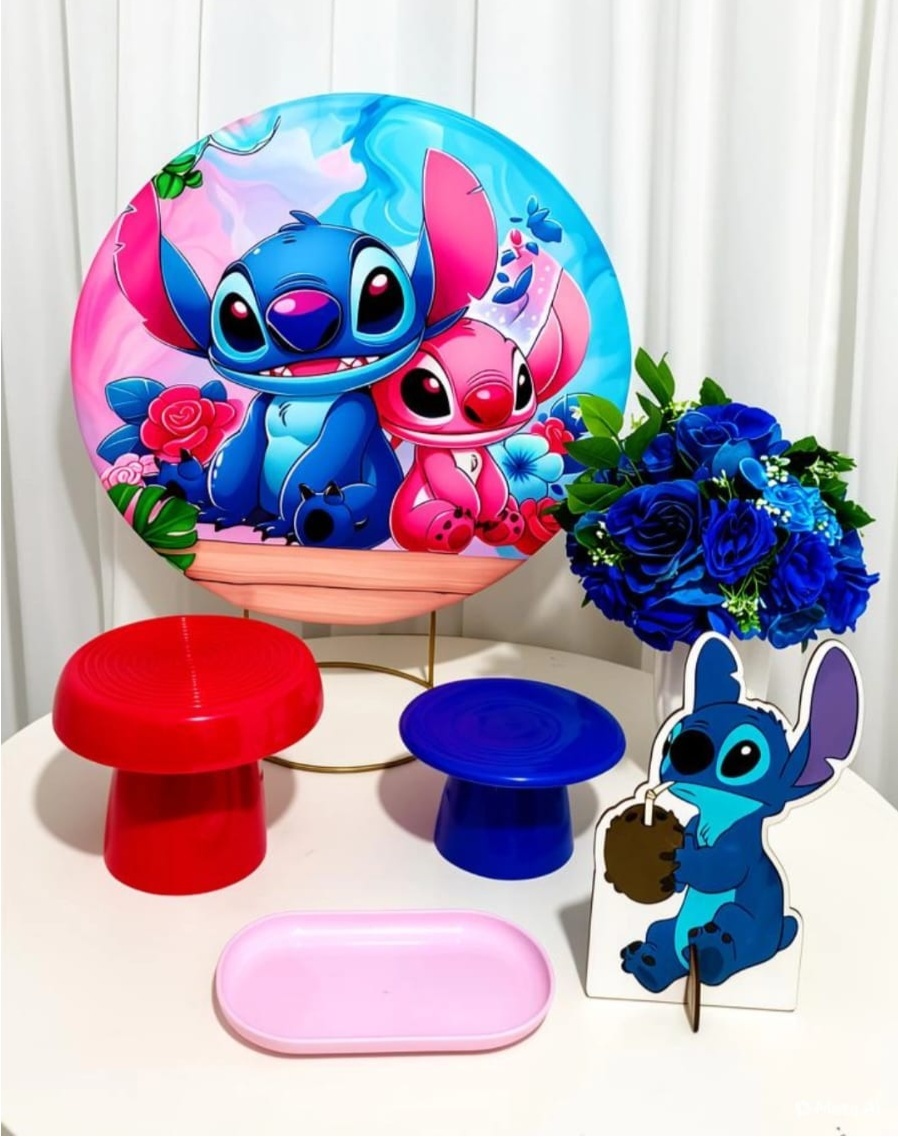 Kit Mesa Stitch Lilo - Olaf Decoracao e pegue monte 