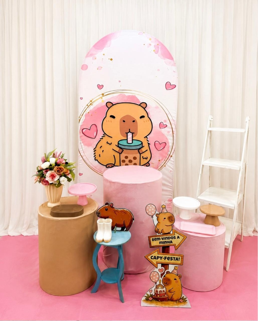 Kit Capivara Menina Ouro - Olaf Decoracao e pegue monte 