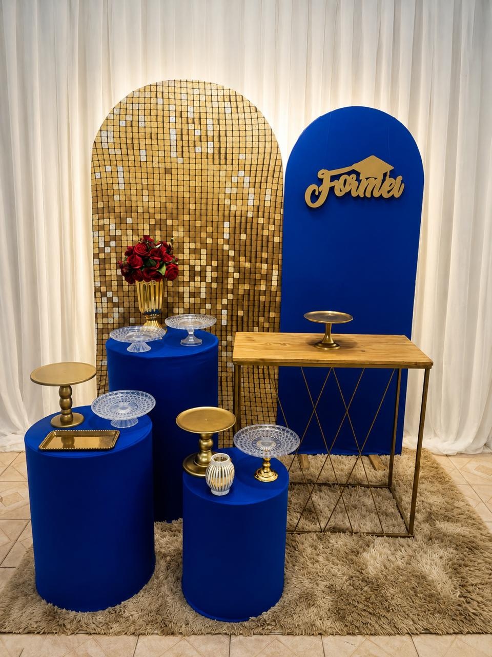 Formei Azul E Dourado - Olaf Decoracao e pegue monte 