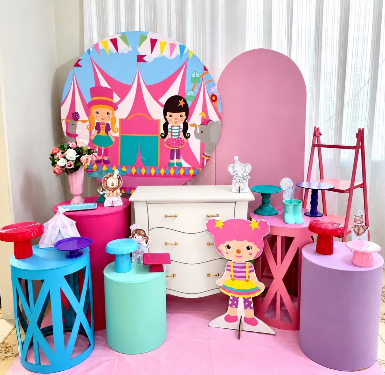 Kit Circo Rosa Forte Luxo - Olaf Decoracao e pegue monte 