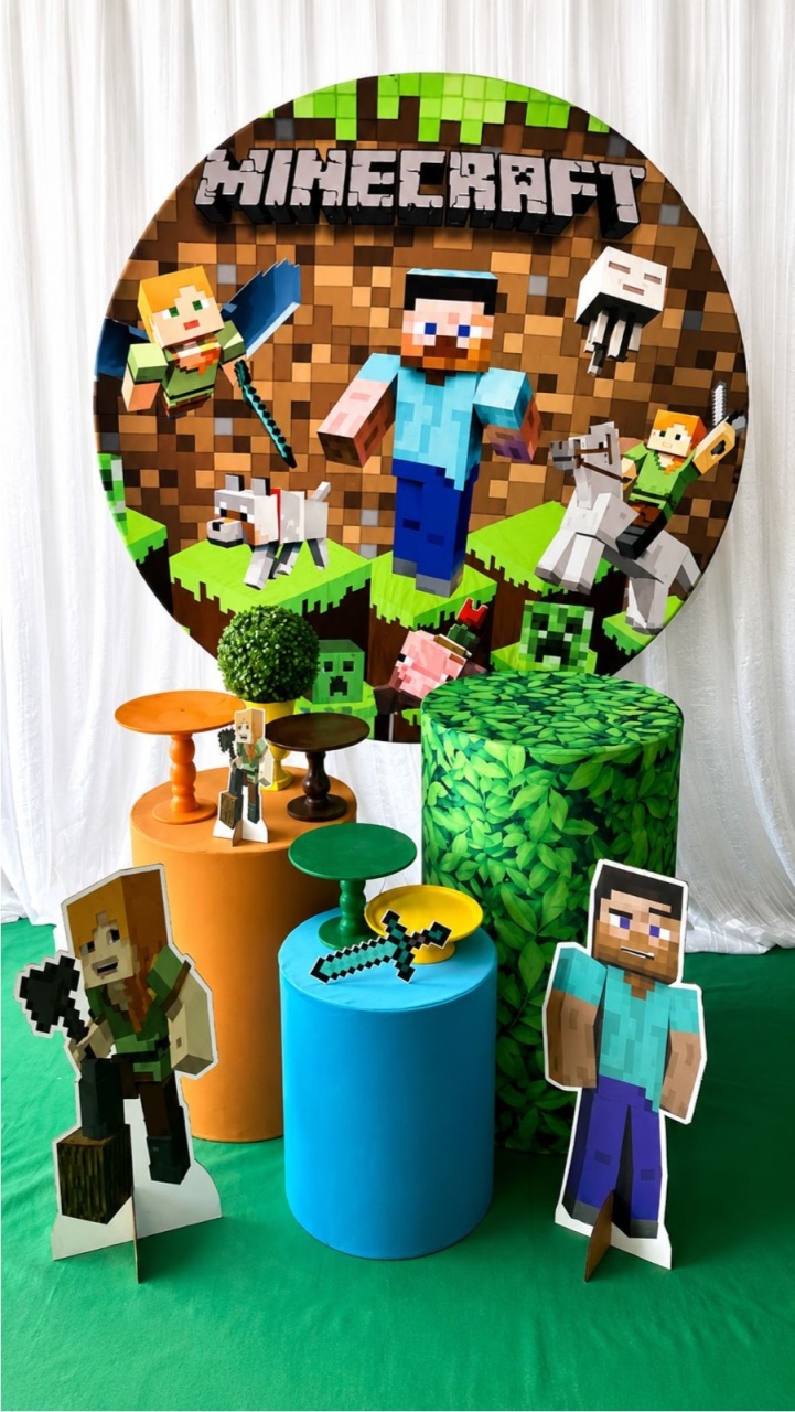 Kit Minecraft Prata - Olaf Decoracao e pegue monte 