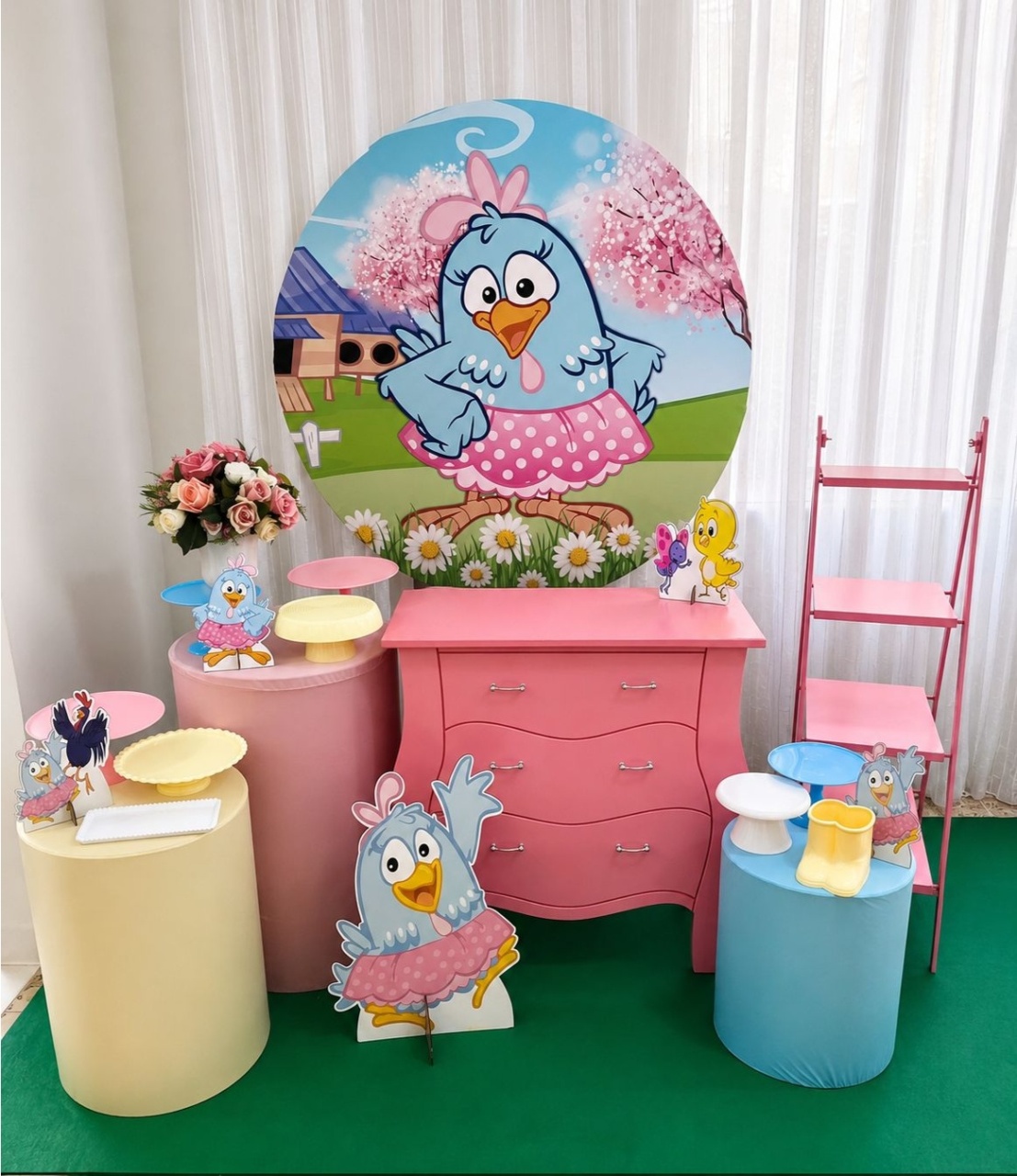 Kit Galinha Pintadinha Rosa Sublime - Olaf Decoracao e pegue monte 