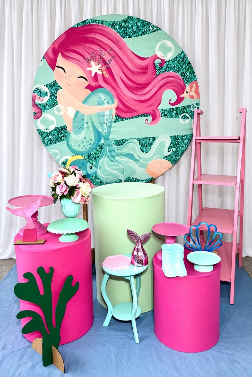 Kit Sereia Cabelo Rosa Ouro - Olaf Decoracao e pegue monte 
