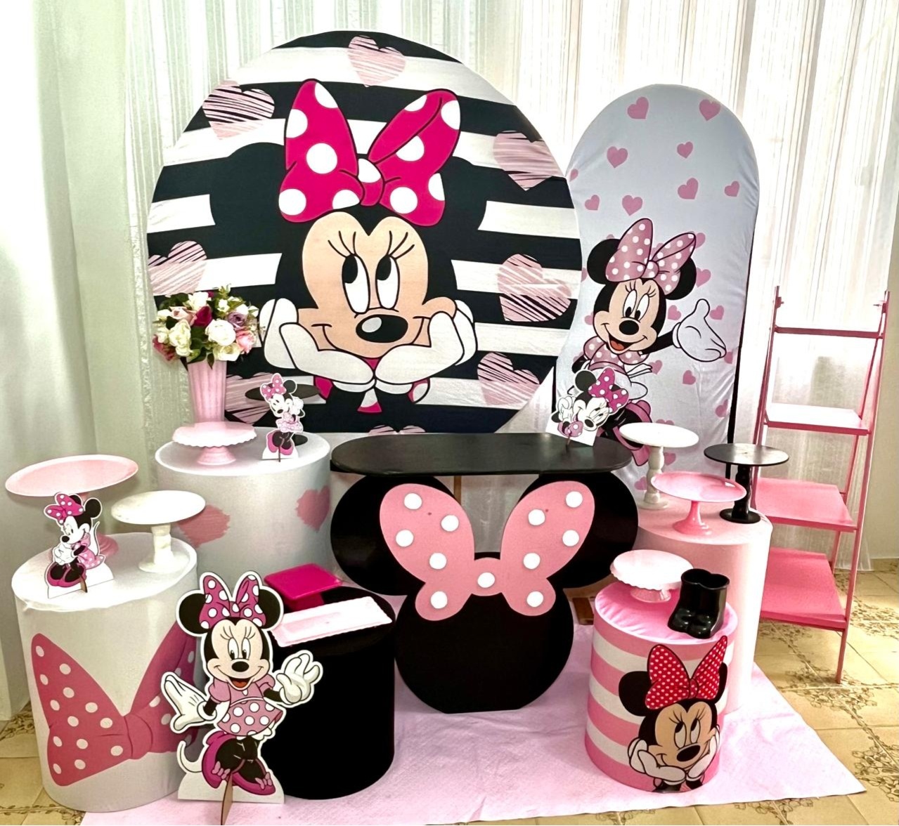 Kit Minie Rosa Luxo - Olaf Decoracao e pegue monte 