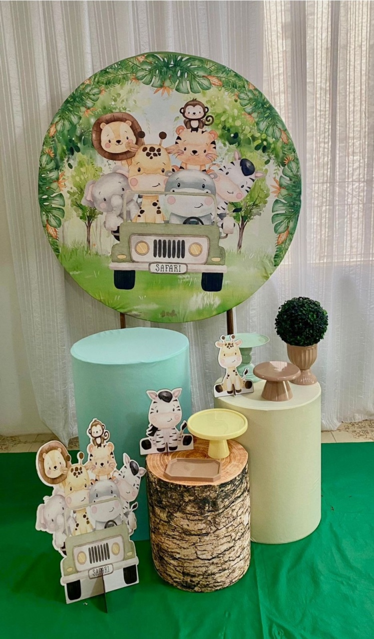 Kit Safari Aquarela Prata - Olaf Decoracao e pegue monte 