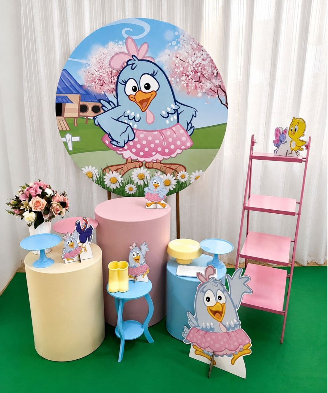 Kit Galinha Pintadinha Rosa Ouro - Olaf Decoracao e pegue monte 