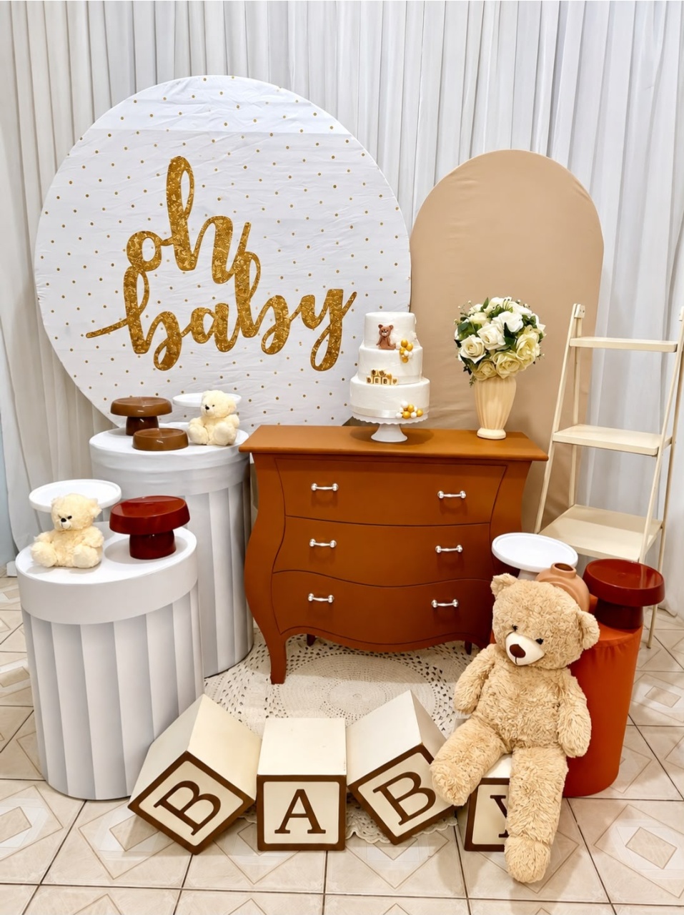 Kit Oh Baby Redondo Celebre - Olaf Decoracao e pegue monte 