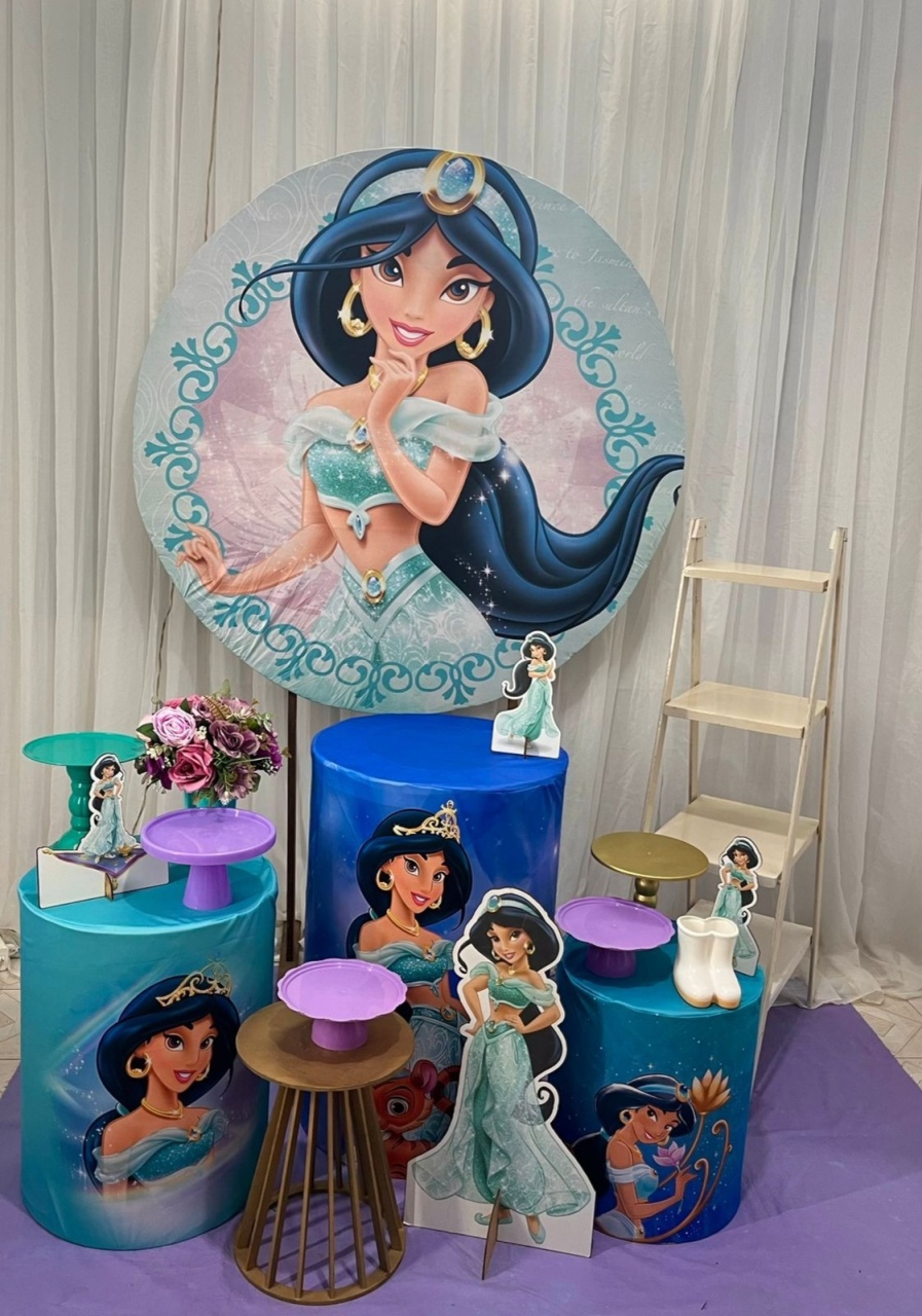 Kit Princesa Jasmine Ouro - Olaf Decoracao e pegue monte 