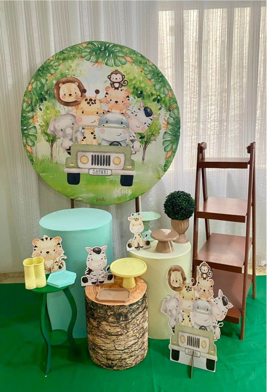 Kit Safari Aquarela Ouro - Olaf Decoracao e pegue monte 