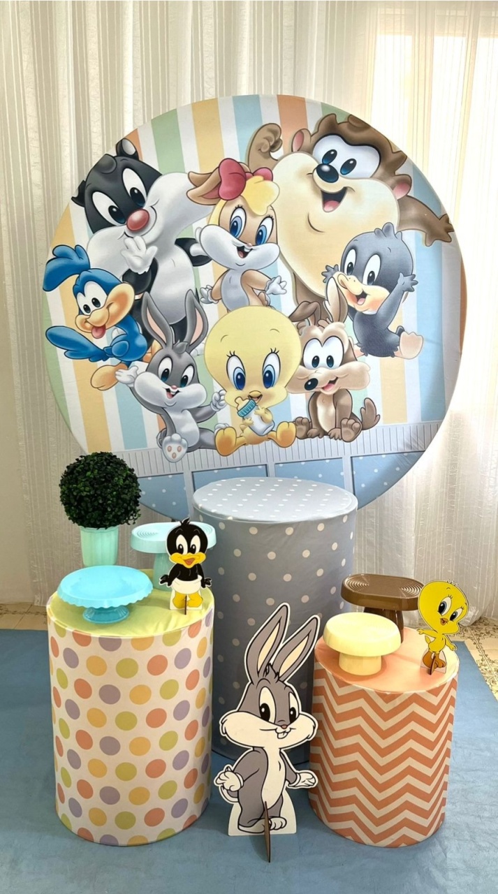 Kit Baby Lunes Tunes Menino Prata - Olaf Decoracao e pegue monte 