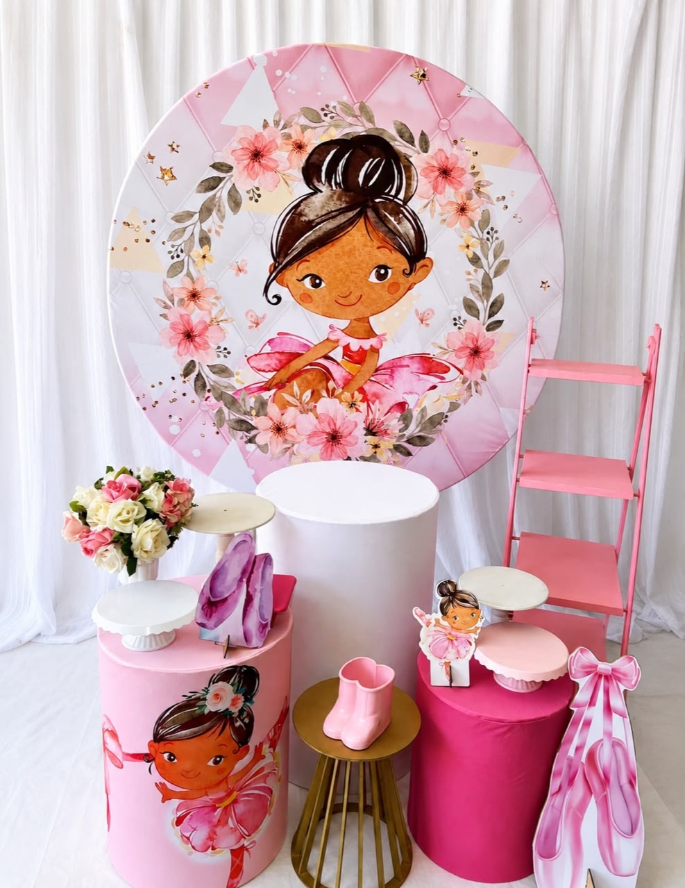 Kit Bailarina Morena Ouro - Olaf Decoracao e pegue monte 