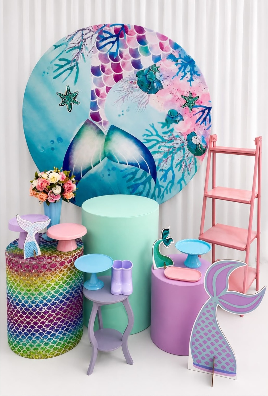 Kit Rabo Sereia Ouro - Olaf Decoracao e pegue monte 