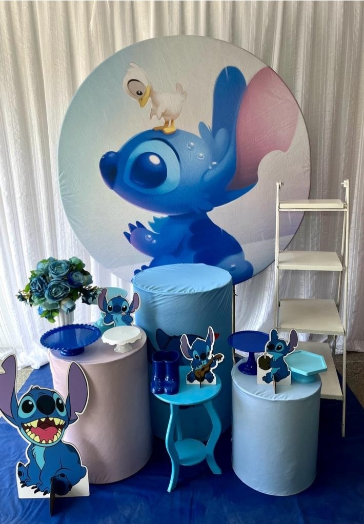 Kit Lilo Azul Menino Ouro - Olaf Decoracao e pegue monte 