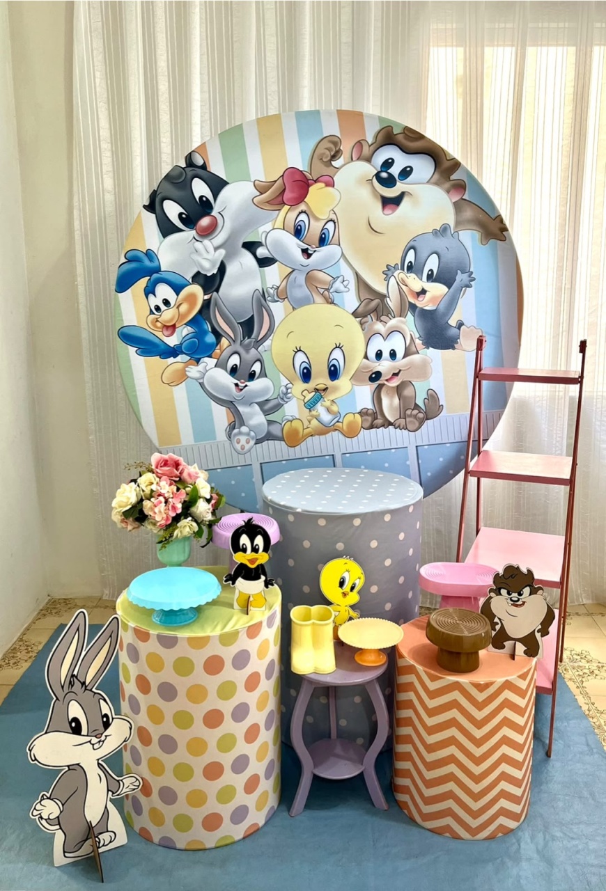 Kit Baby Lunes Tunes Menina Ouro - Olaf Decoracao e pegue monte 