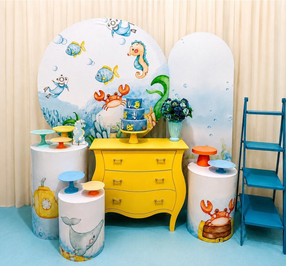 Kit Fundo Mar Menino Celebre - Olaf Decoracao e pegue monte 