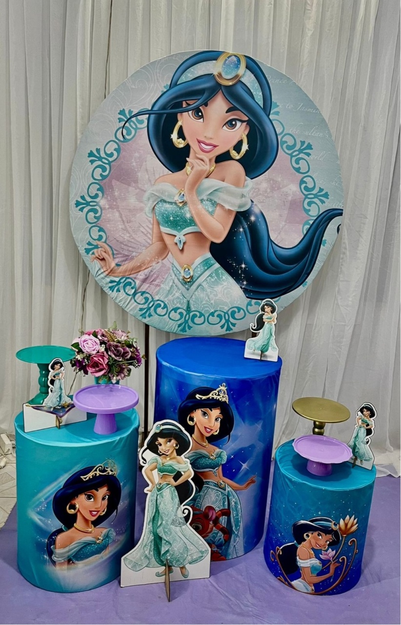 Kit Princesa Jasmine Prata - Olaf Decoracao e pegue monte 