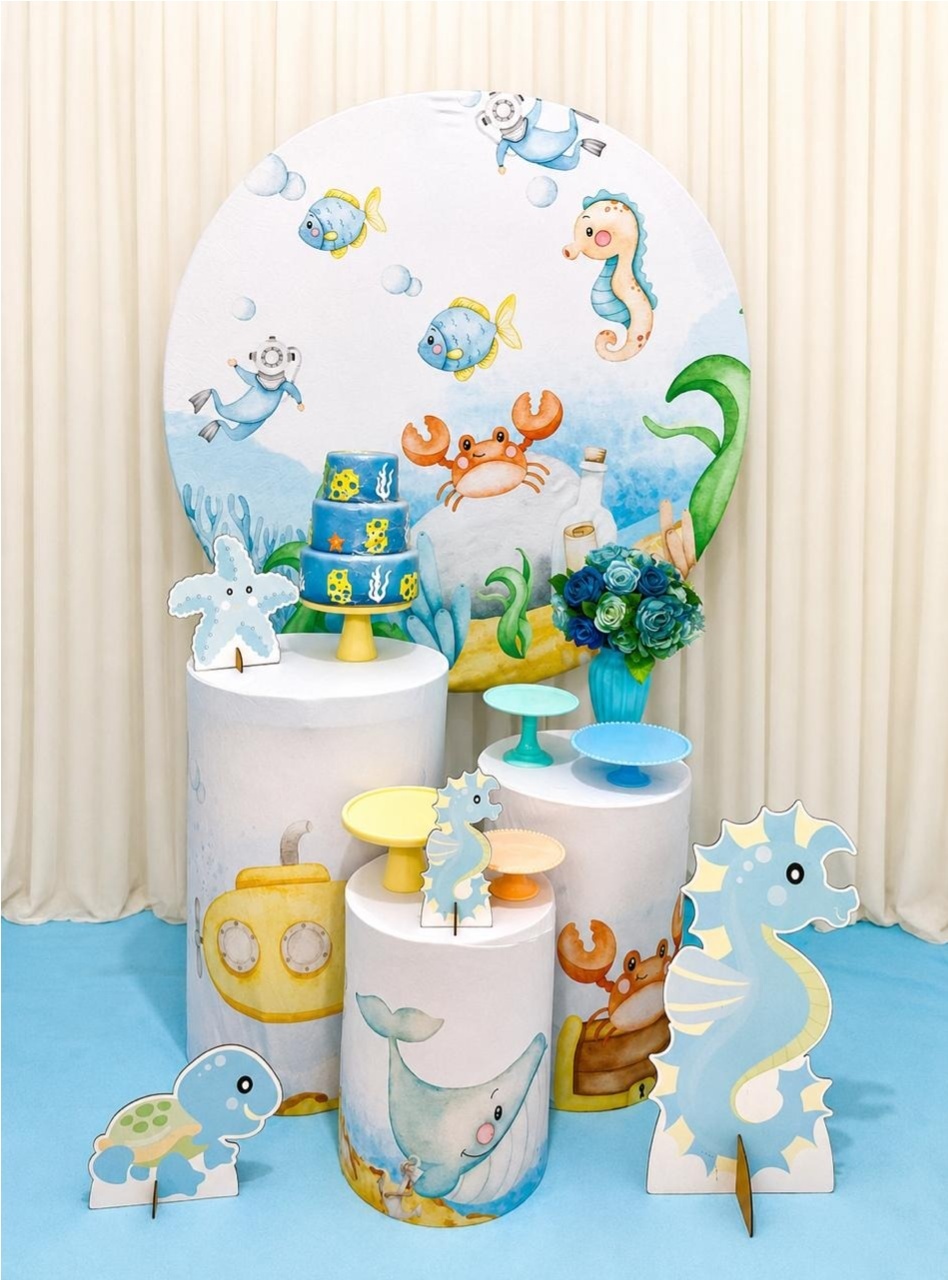 Kit Fundo Mar Menino Prata - Olaf Decoracao e pegue monte 