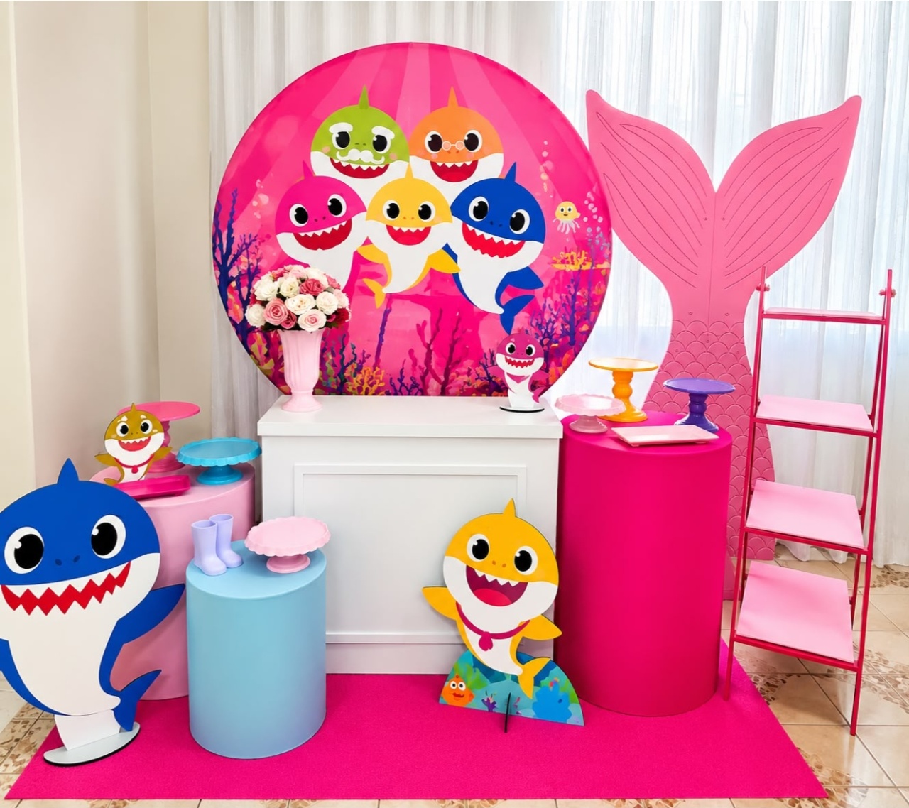 Kit Baby Shark Menina Celebre - Olaf Decoracao e pegue monte 