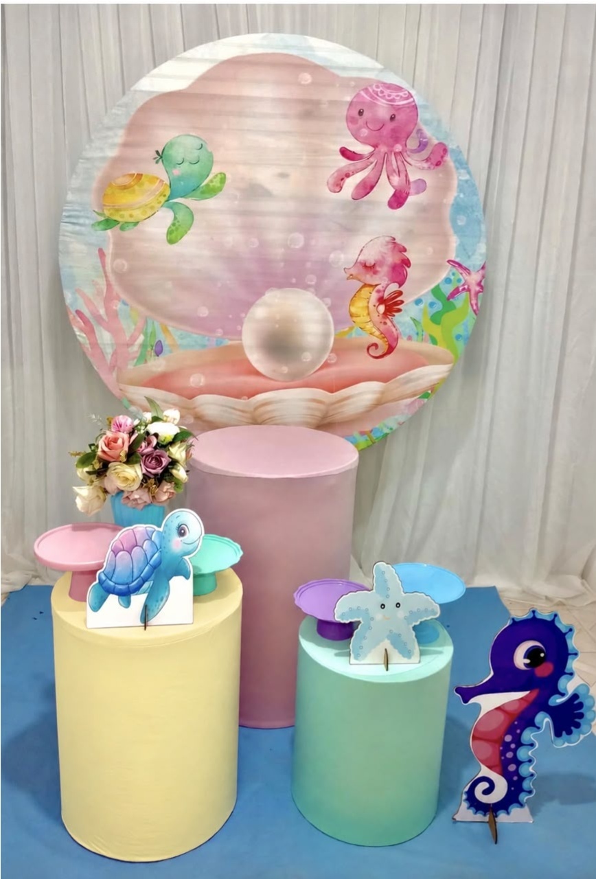 Kit Fundo Mar Menina Prata - Olaf Decoracao e pegue monte 