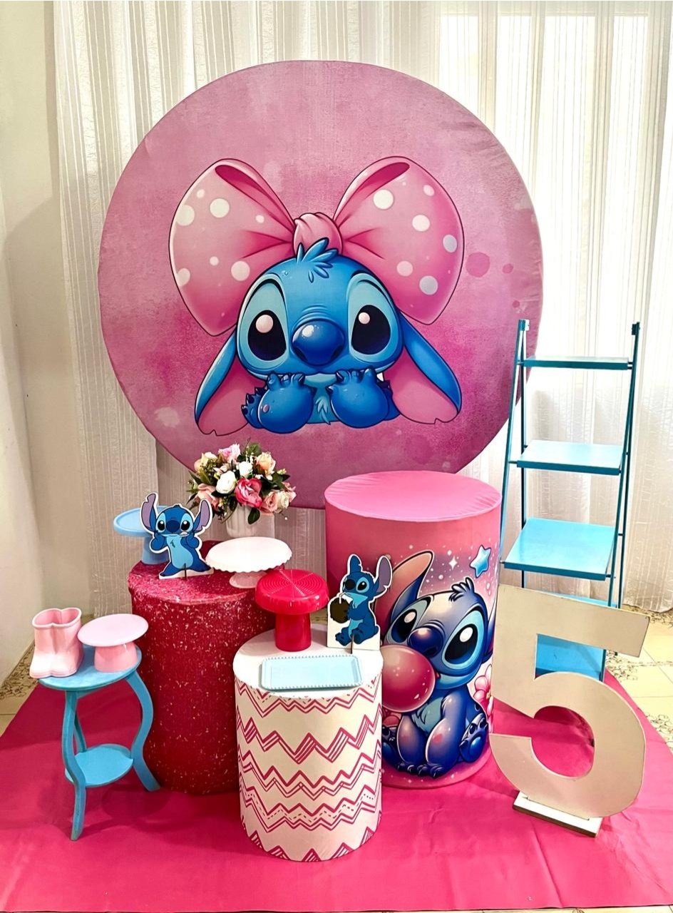 Kit Stitch Rosa Ouro - Olaf Decoracao e pegue monte 