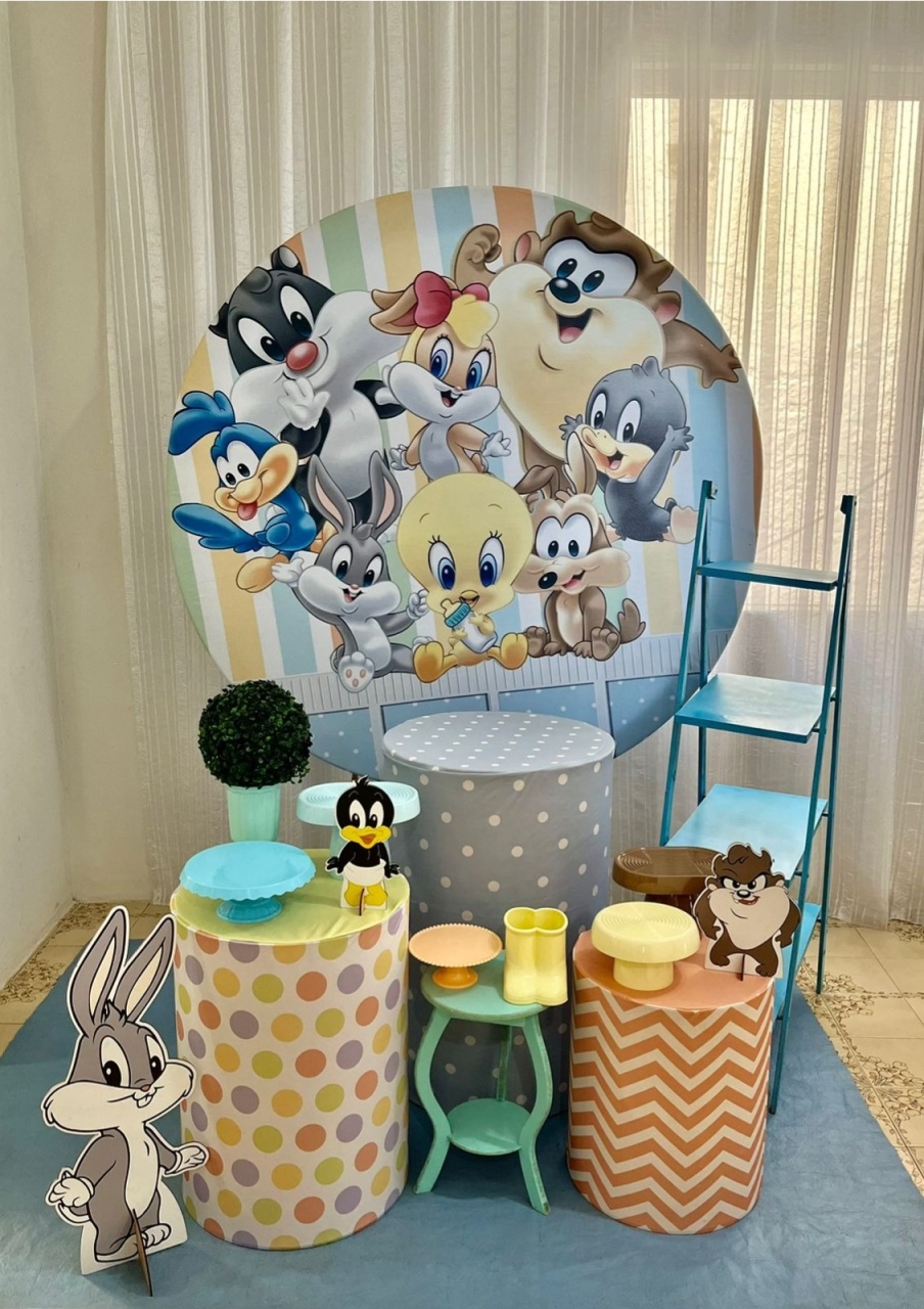 Kit Baby Lunes Tunes Menino Ouro - Olaf Decoracao e pegue monte 