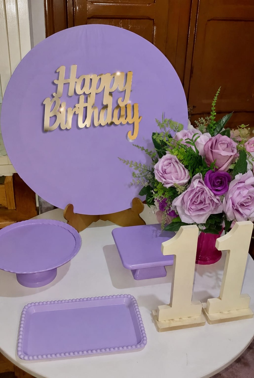 Kit Mesa Lilas - Olaf Decoracao e pegue monte 